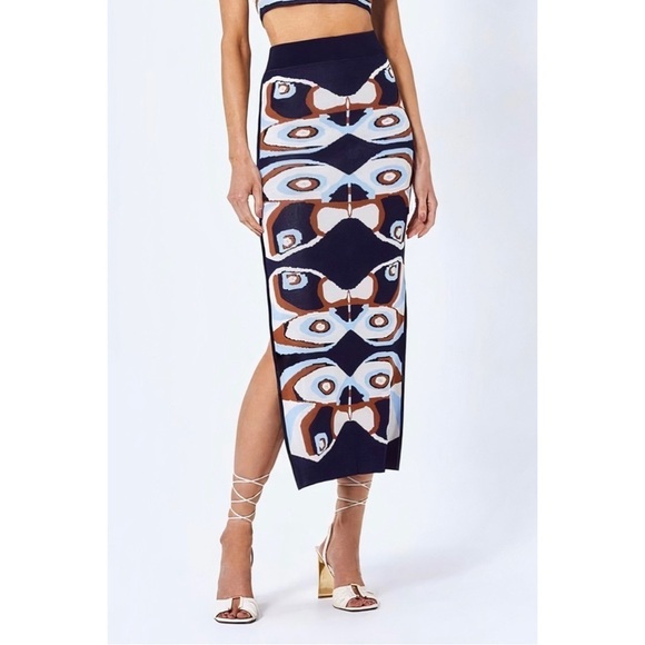 NWT ALEXIS Midi Knit Nylah Printed Skirt - Picture 3 of 7